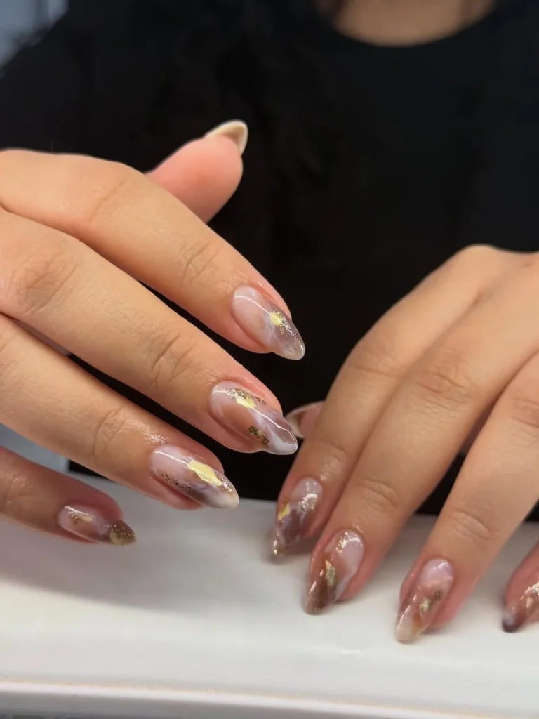 Milky Blue Glass Nails