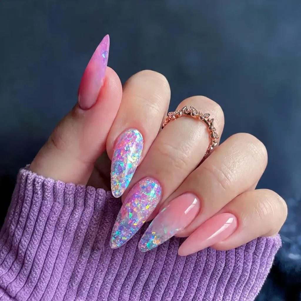 Rainbow Glitter Dipped