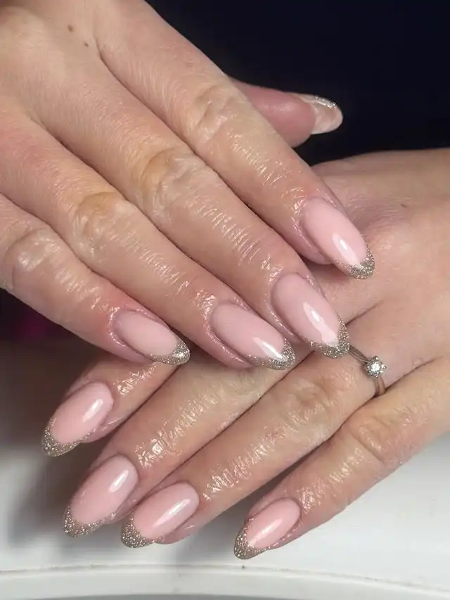 Glitter French Tips nails