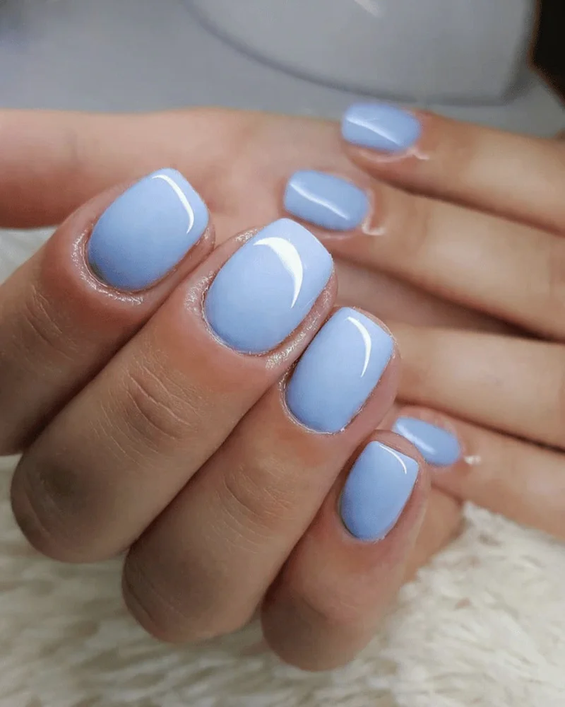 Icy Blue Ombre Nails
