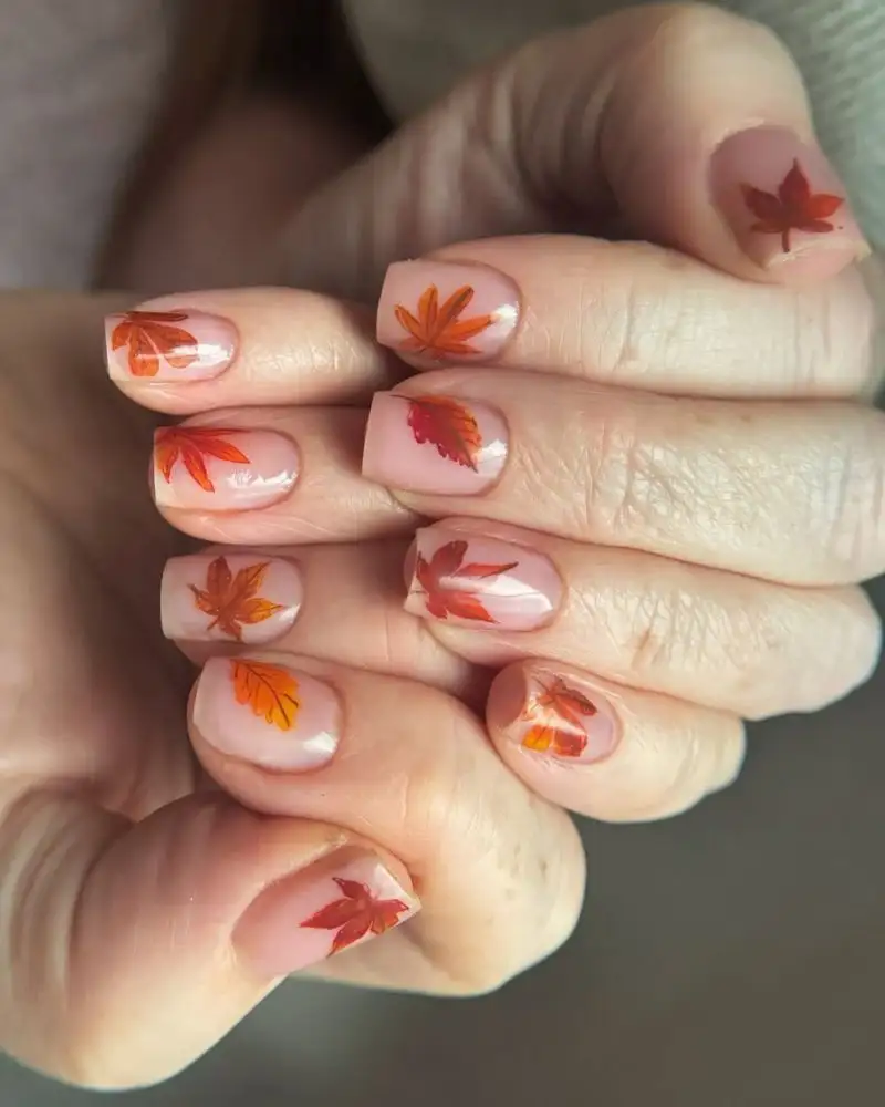 Maple Leaf Fall Nails