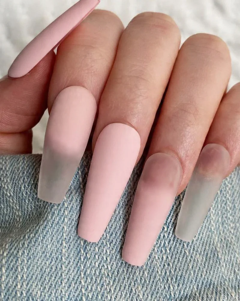 Blush Ombre Coffin Nails