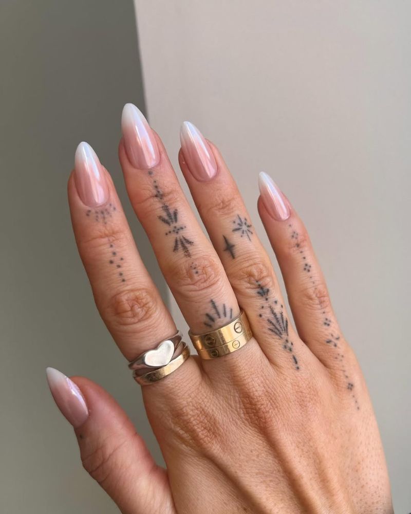Pearl Chrome Nude Nails