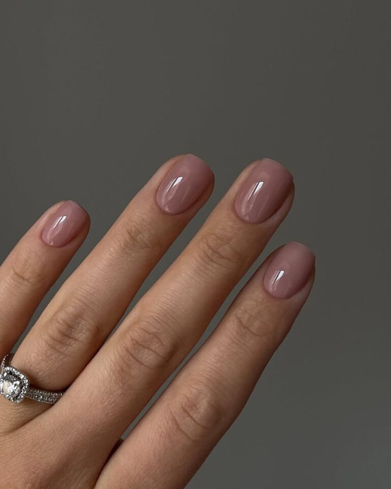Rosy Nude Nails, 25 Timeless Nude Nail Designs