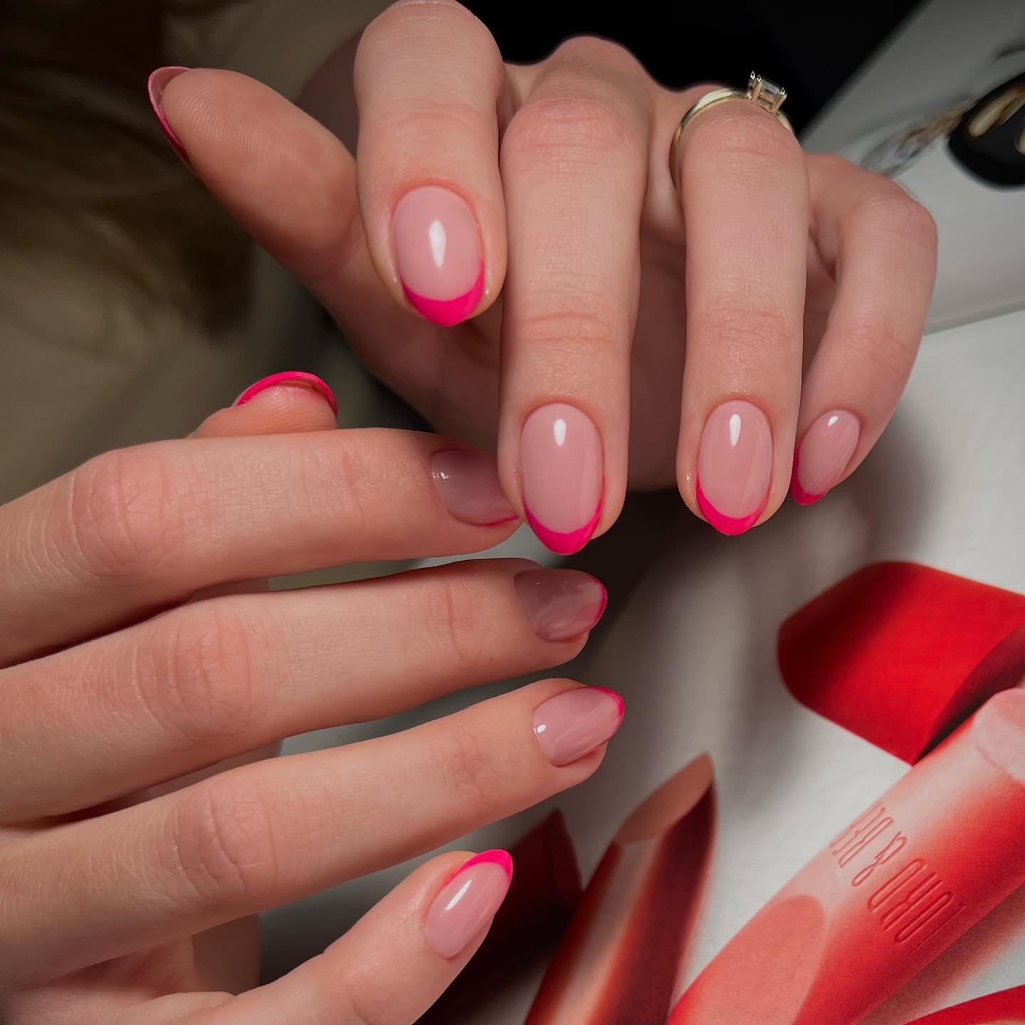 Neon French Tip Nails