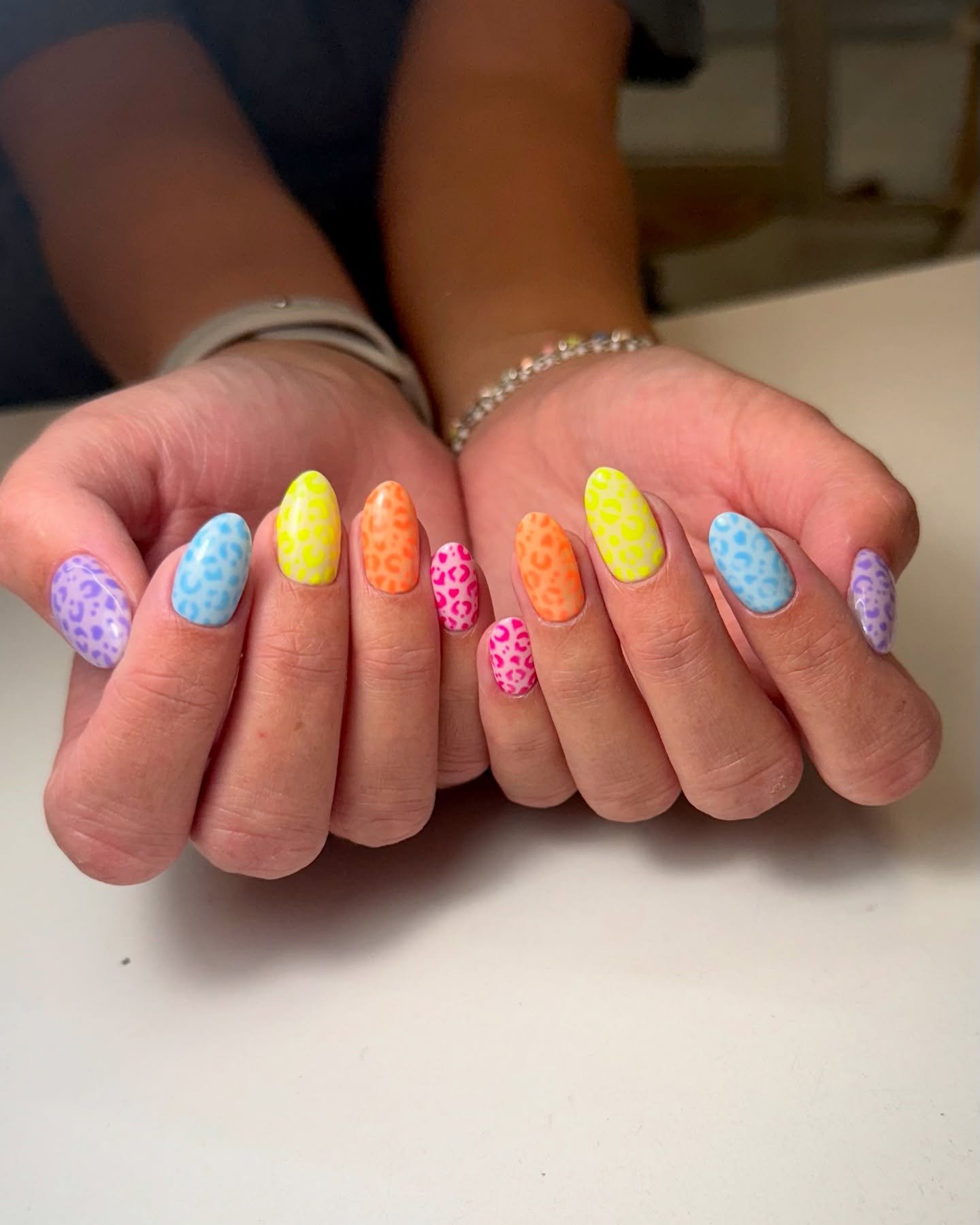 Neon Mix and Match Nails