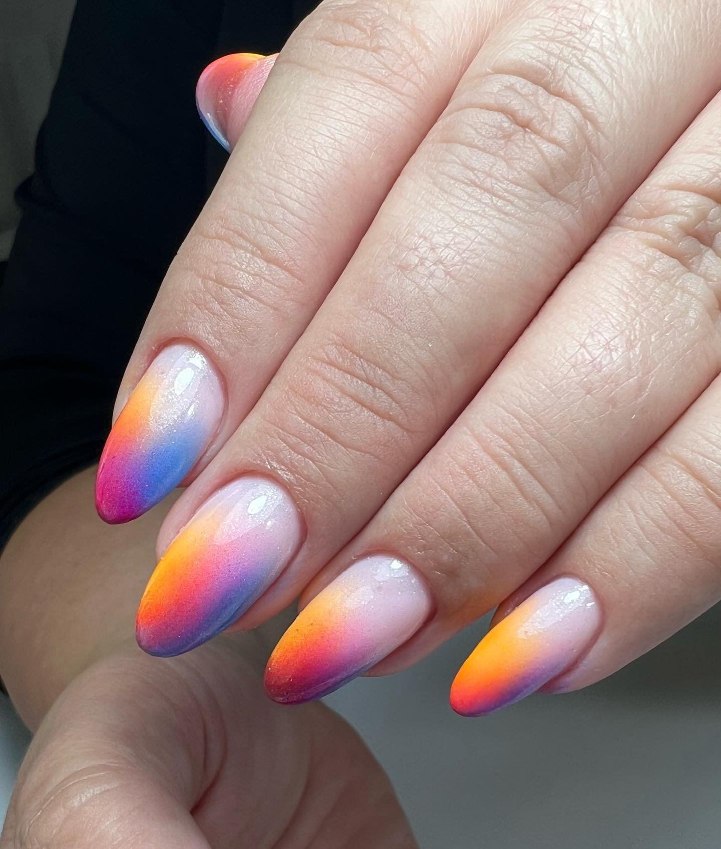 Neon Rainbow Nails