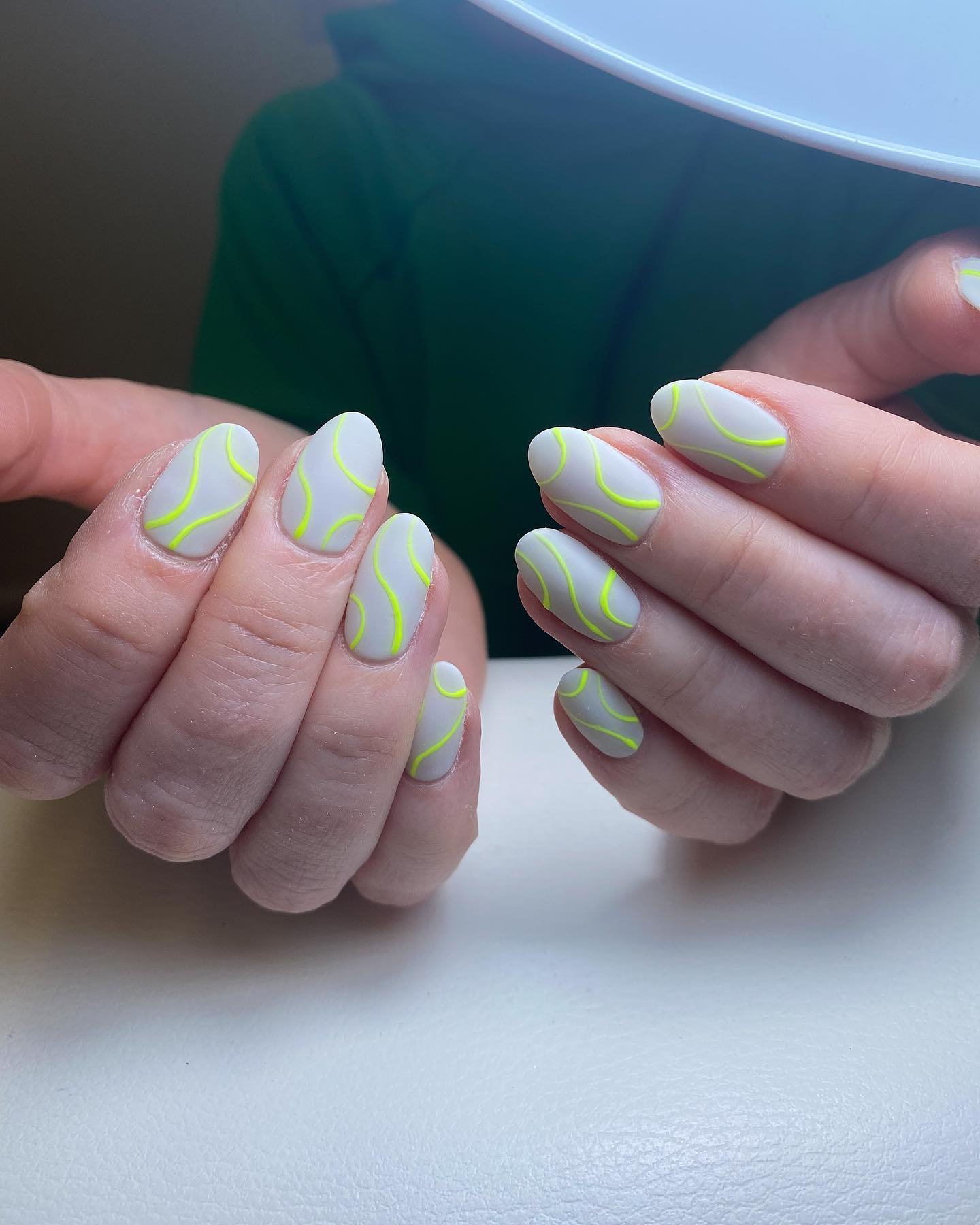 Neon Swirl Nail Design