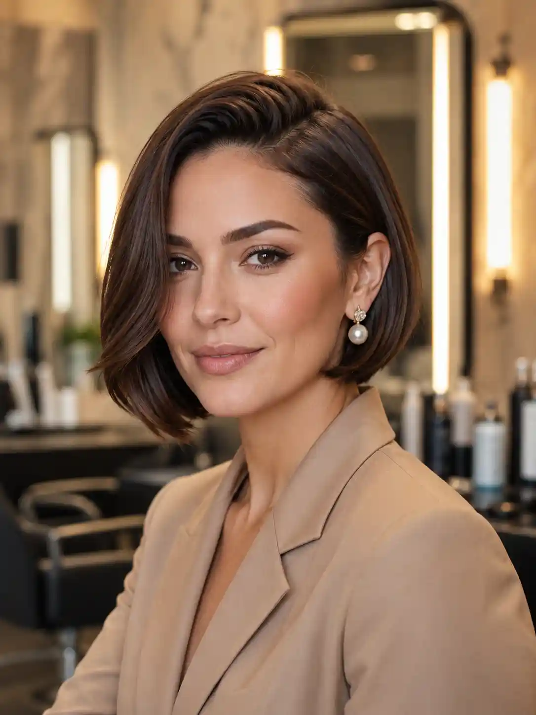 Chin-Length Bob with Side Part