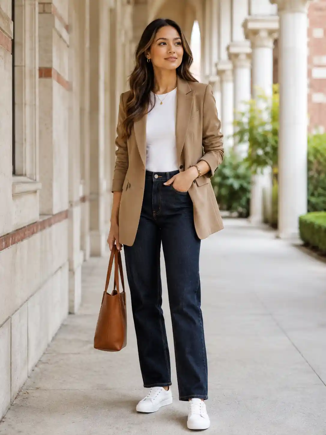 Blazer with Straight-Leg Jeans