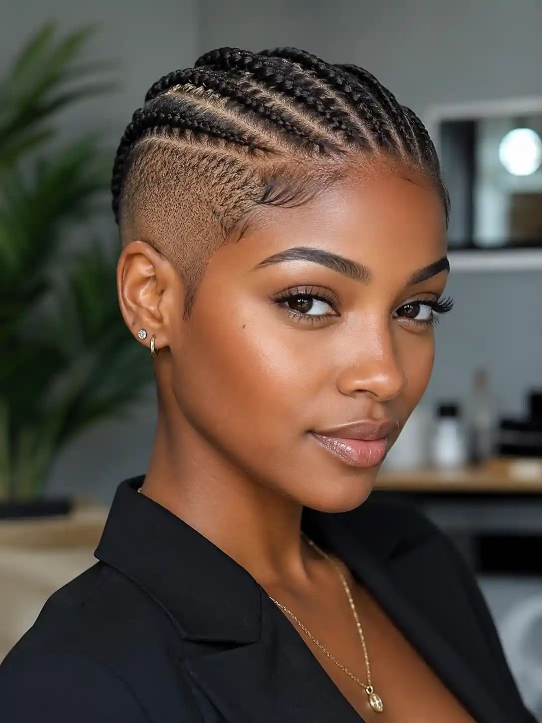 Braided Pixie with Shaved Sides