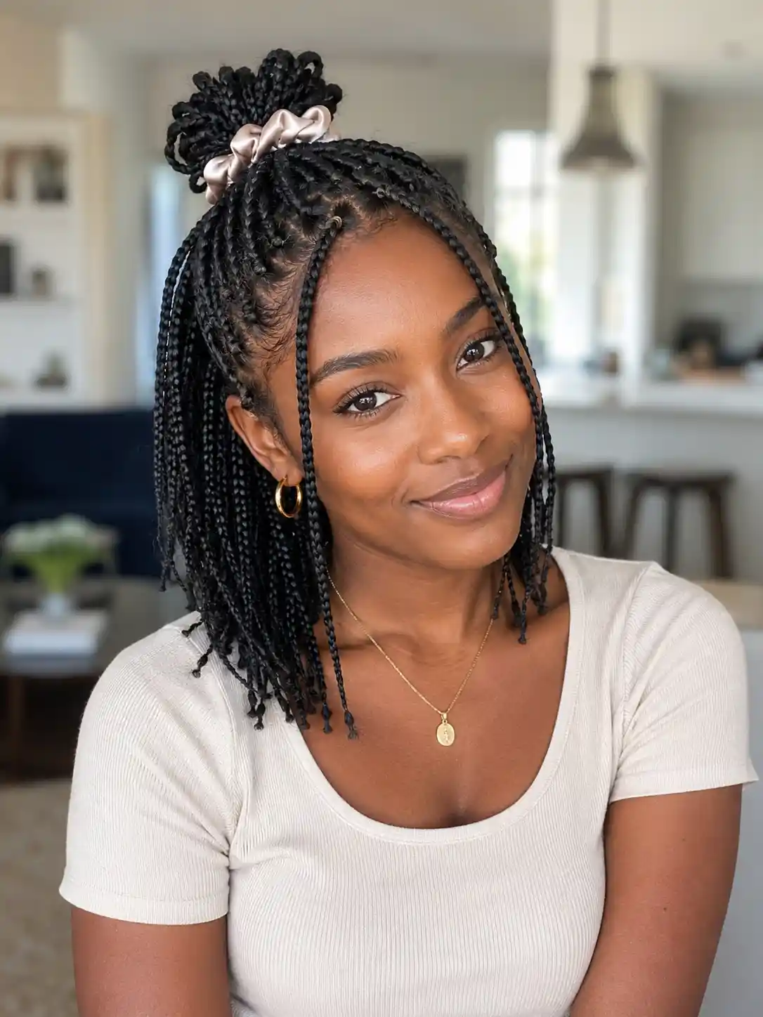 Half-Up Short Braids