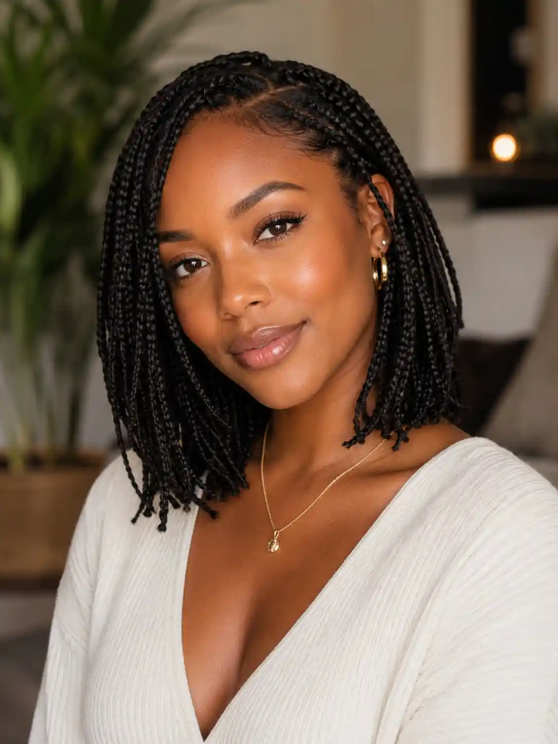 Layered Short Box Braids