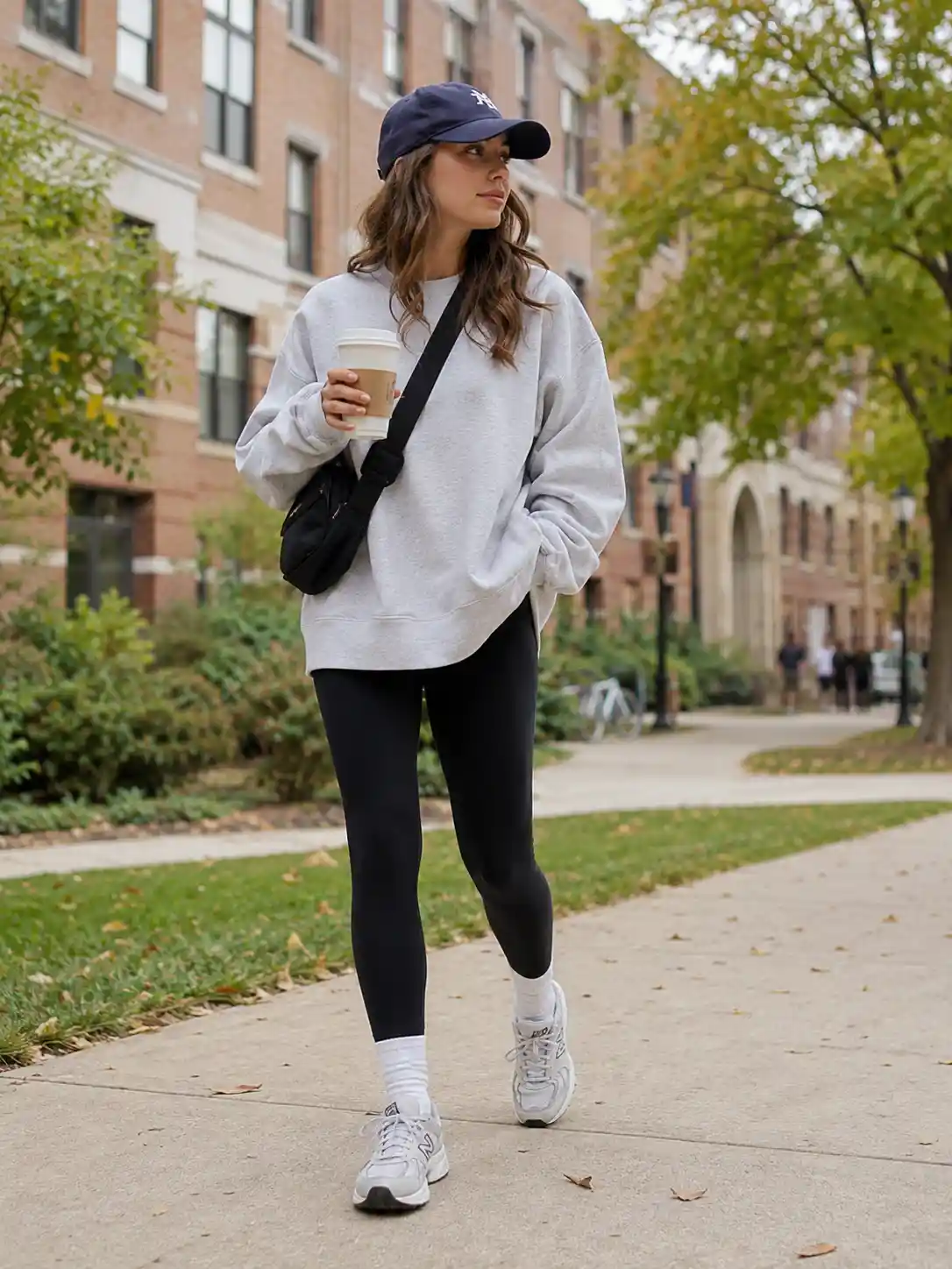 Leggings with an Oversized Sweatshirt