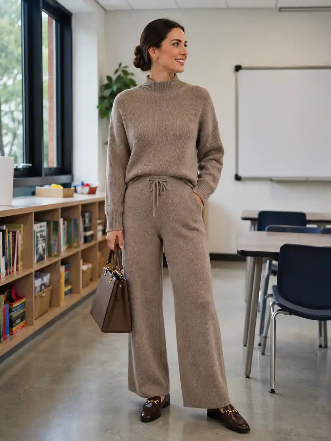 Matching Knit Set with Loafers