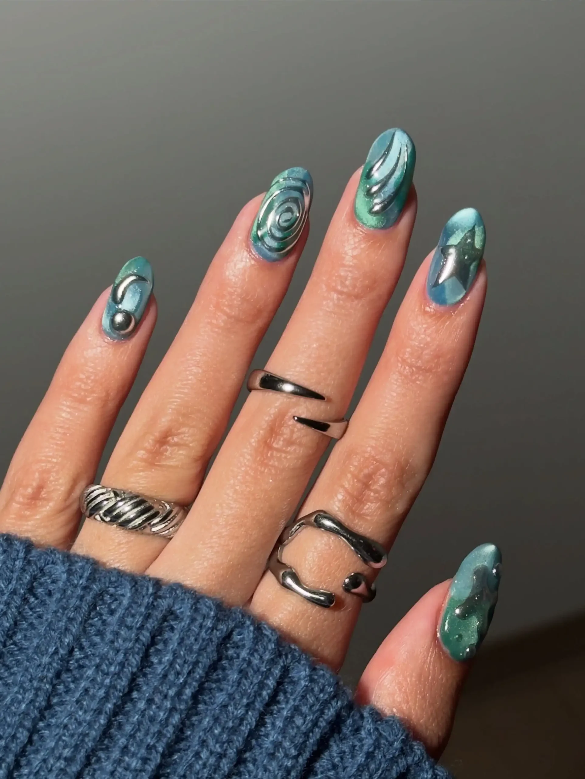 Metallic Teal Chrome Art