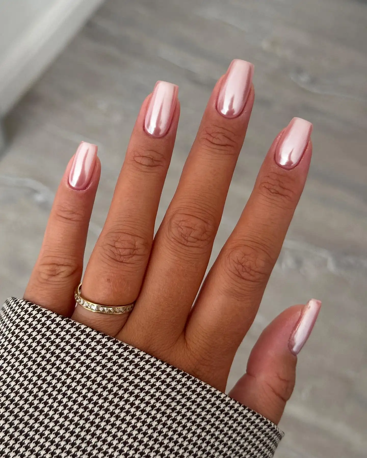 Mint and Sky Blue Chrome Nails