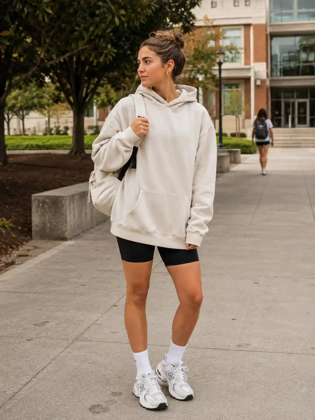 Oversized Hoodie with Bike Shorts