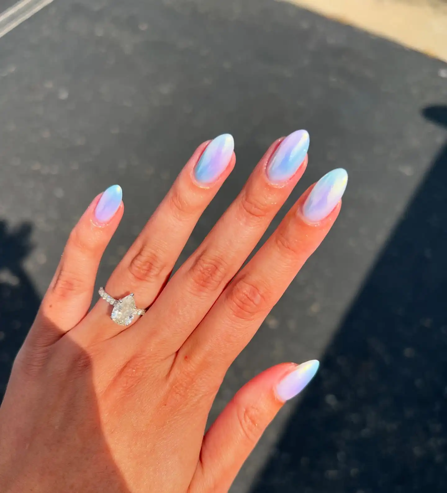 Pastel Rainbow Chrome Nails