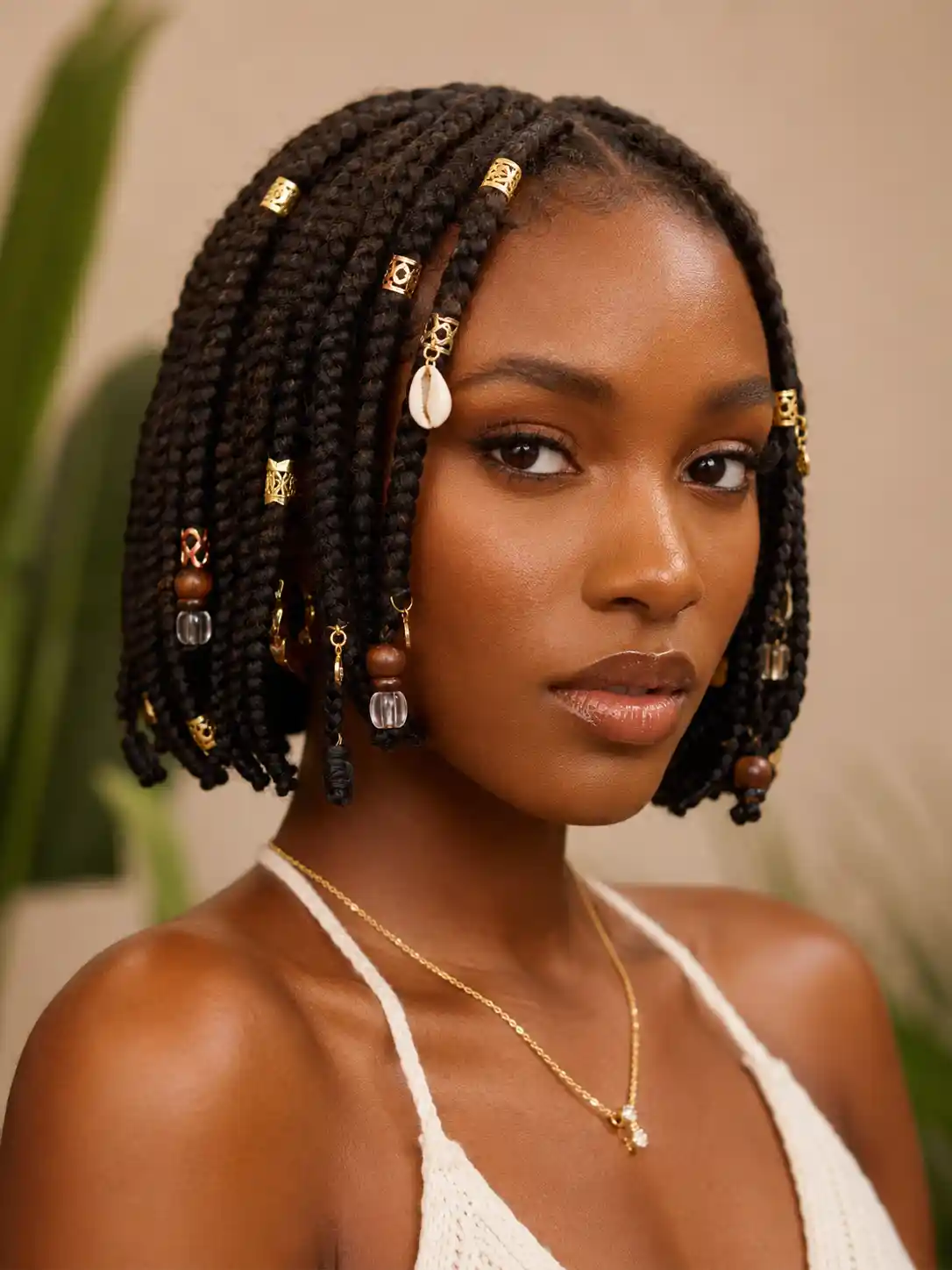 Short Braids with Beads and Cuffs