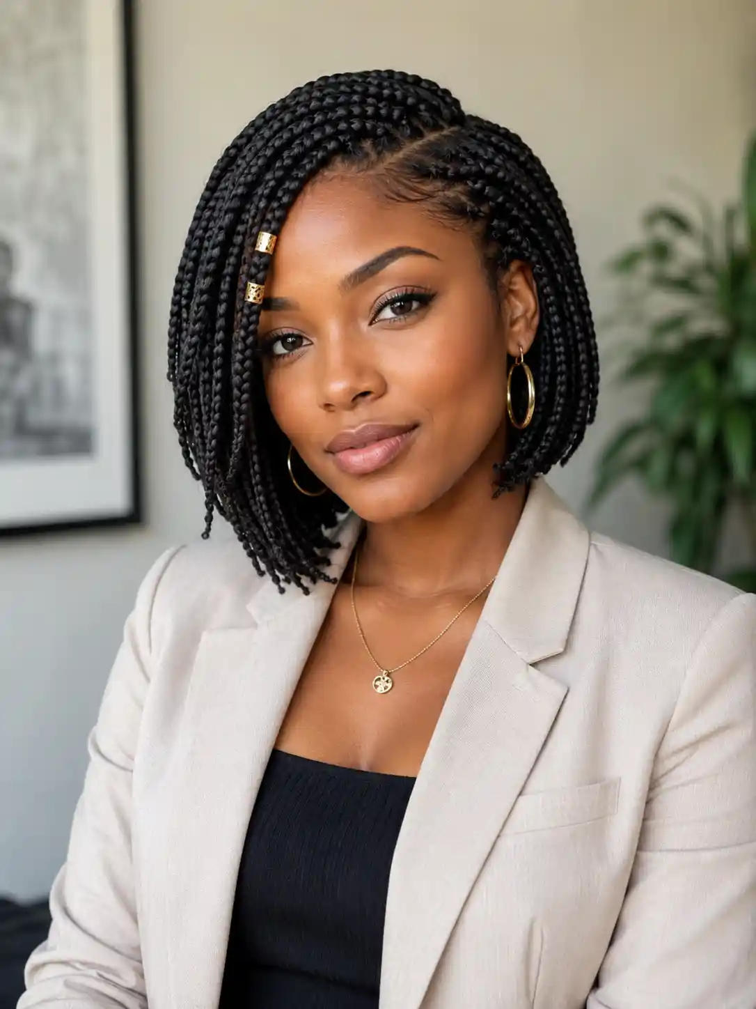 Side-Part Braided Bob