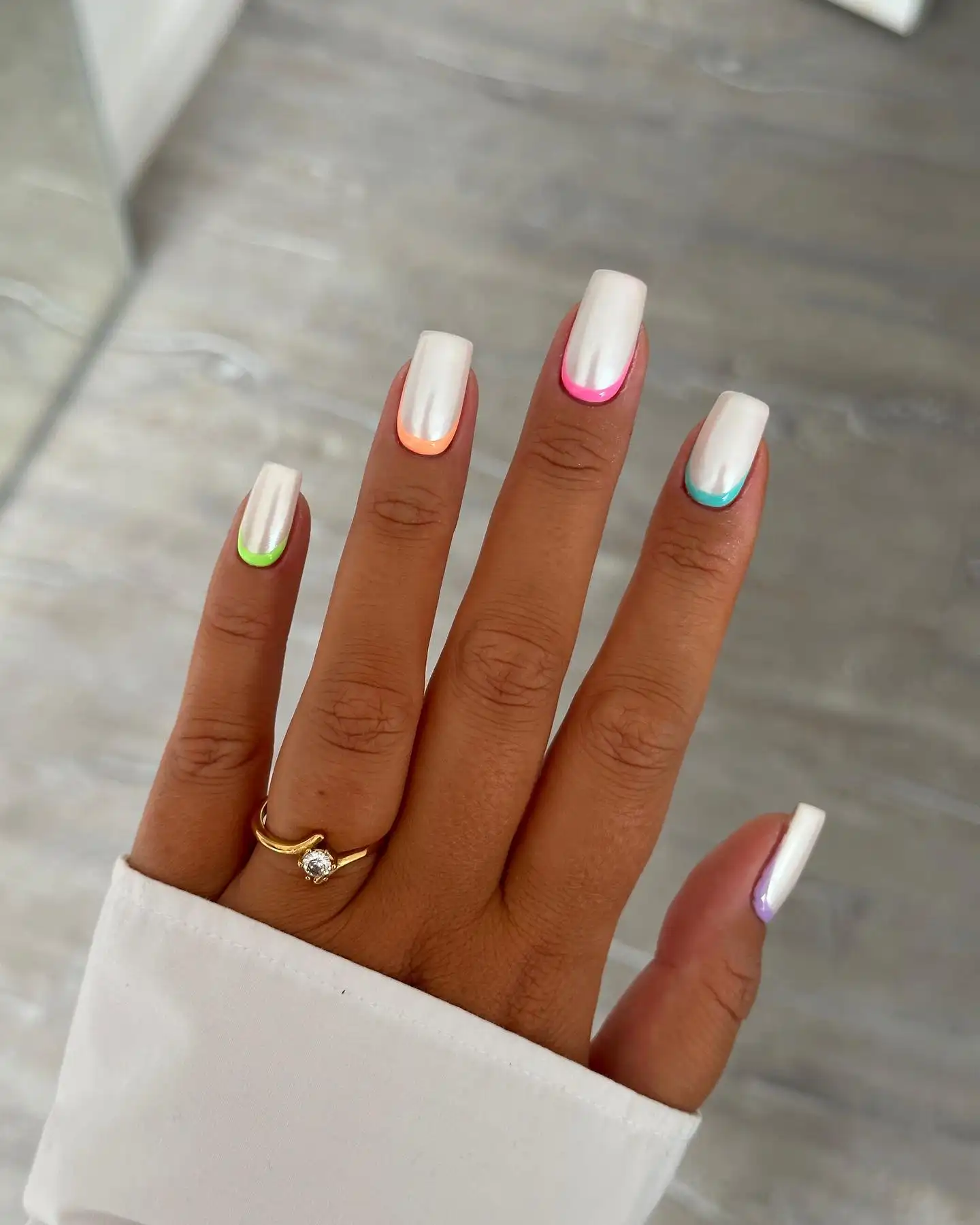 Soft Pink Chrome Nails