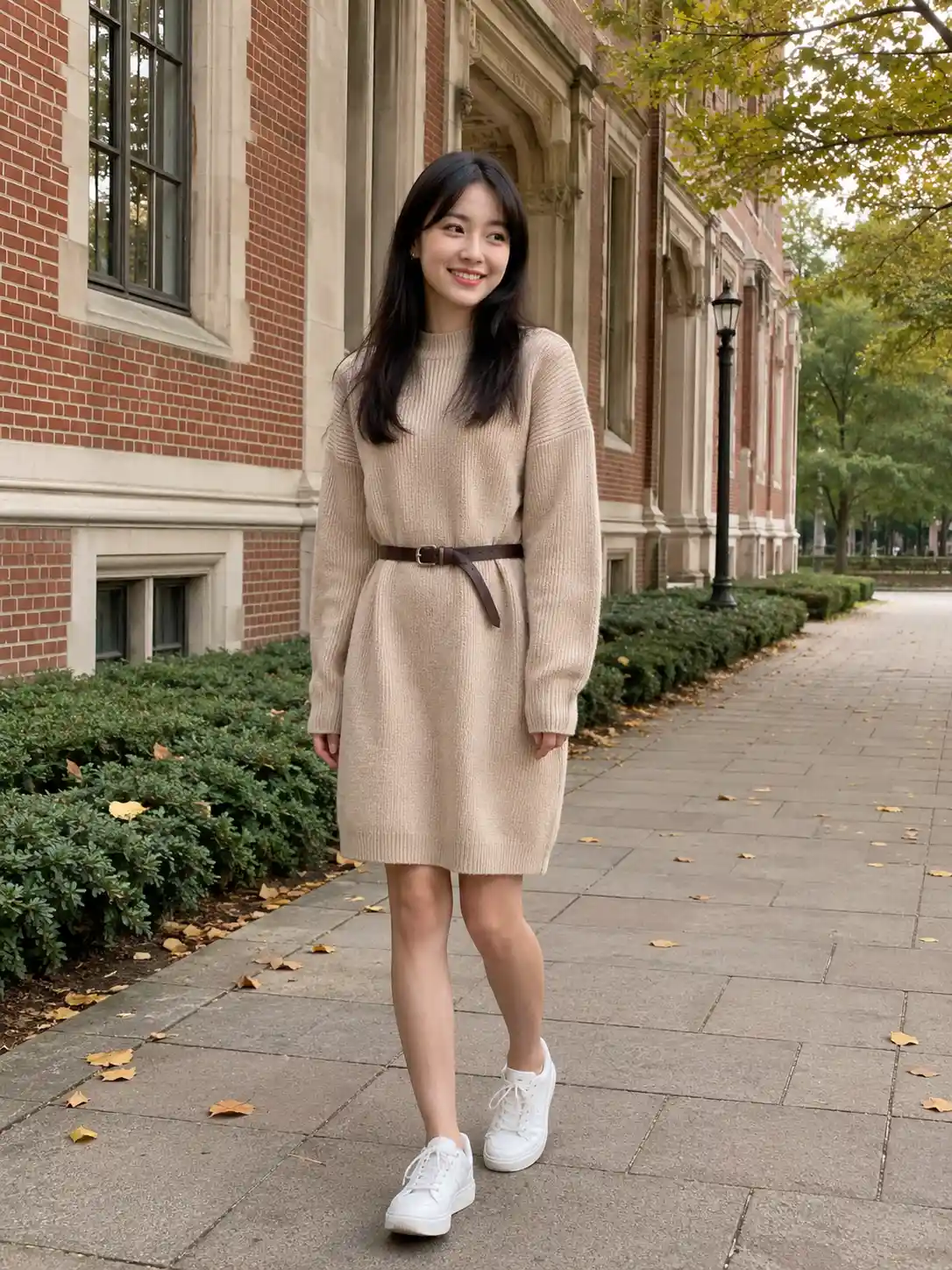 Sweater Dress with Sneakers