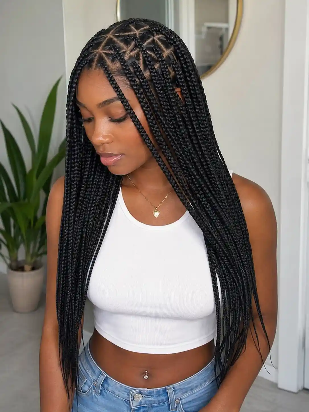 Triangle Part Box Braids